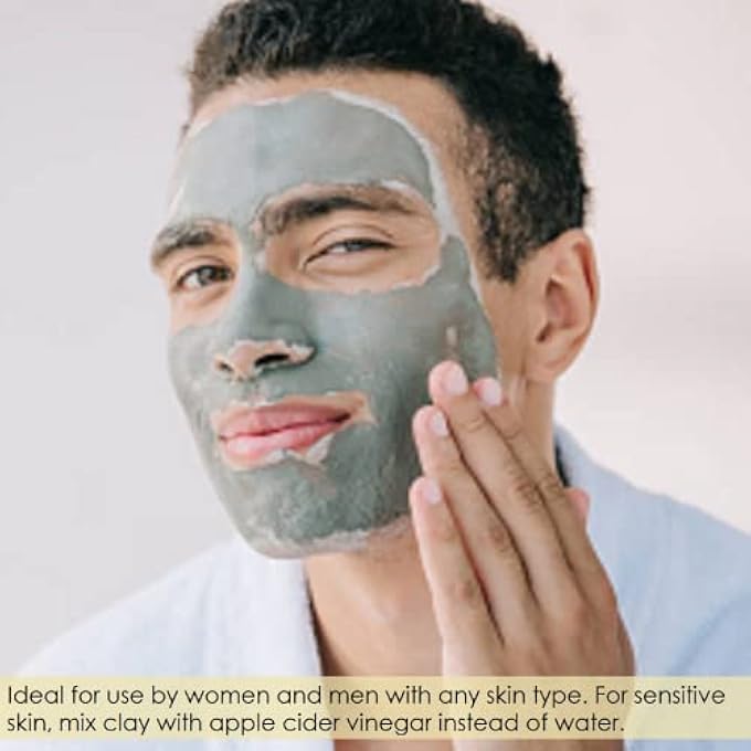 G4U INDIAN HEALING CLAY MASK (16 OZ),100% NATURAL CALCIUM BENTONITE, DEEP PORE CLEANSING FACIAL & PURIFYING MASK, ANTI-ACNE DETOX & REJUVENATING FACE & BODY MASK, PARABEN & SULFATE FREE - Image 4